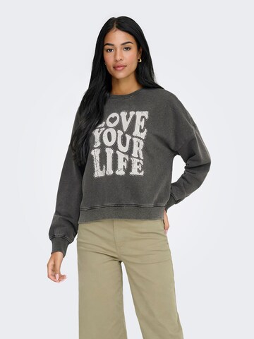 ONLY - Sweatshirt 'ONLLINDA' em preto: frente