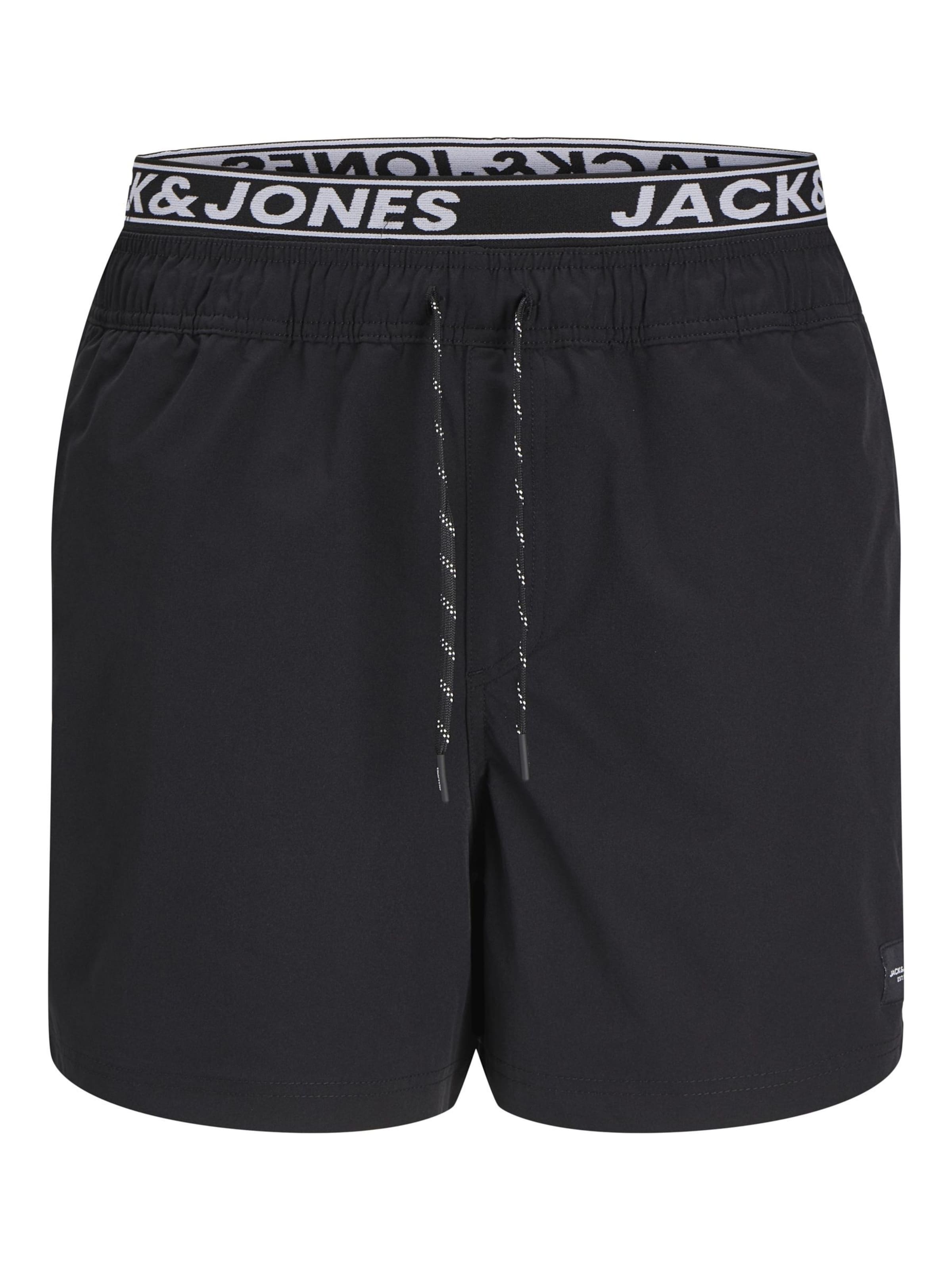 Shorts de bain 'JPSTMaui' Jack & Jones Junior en noir : devant