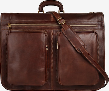 Sac à vêtements piké en marron : devant