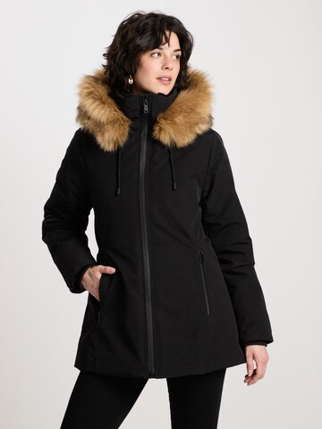 CROSS JEANS Winter Jacket in Black: front