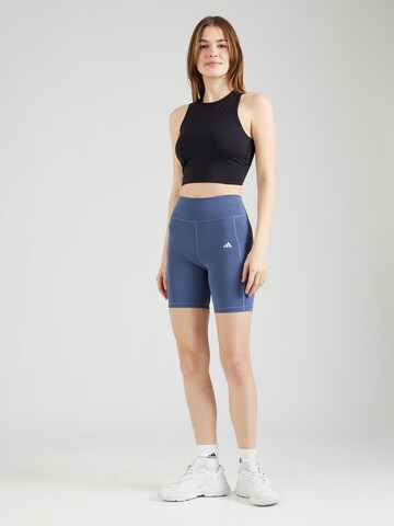 ADIDAS PERFORMANCE Skinny Sportshorts 'Optime' in Blau