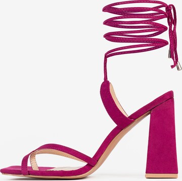 Celena T-bar sandals 'Chenaya' in Pink: front