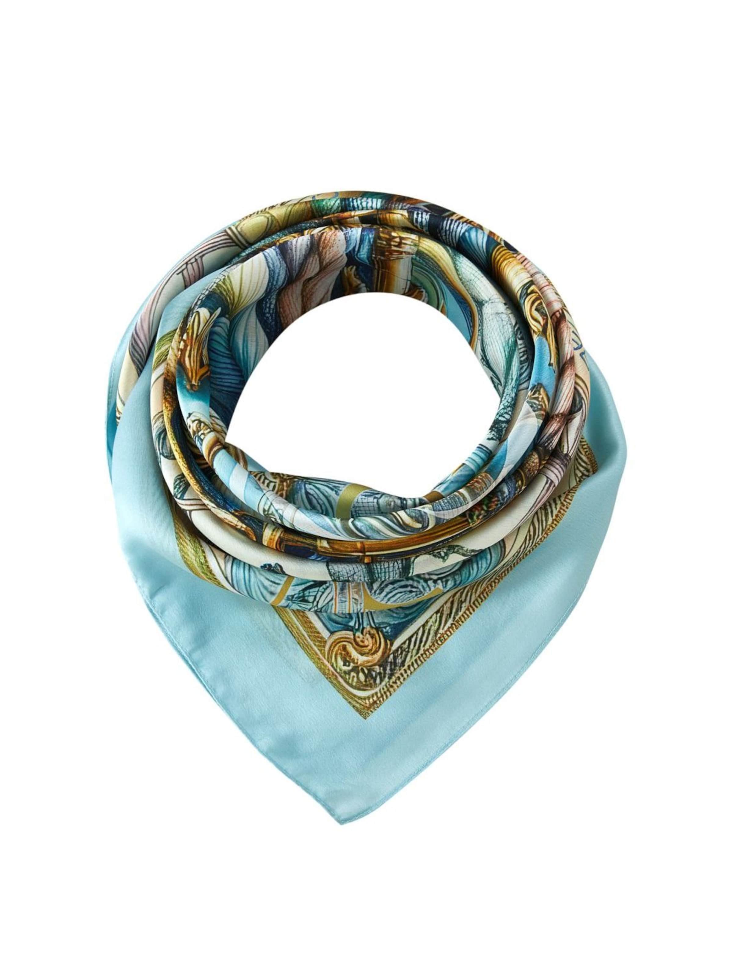 alberto cabale - Chal 'Grand carré de soie Spring Rope Zoé' en azul: frente