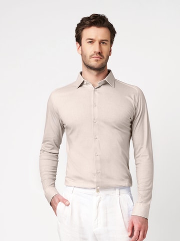 Coupe slim Chemise DESOTO en beige : devant