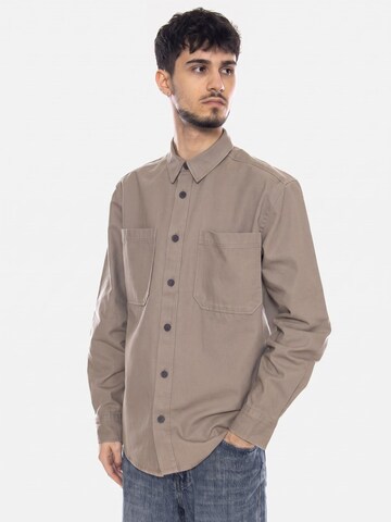 Only & Sons Comfort fit Button Up Shirt 'ONSALP' in Brown
