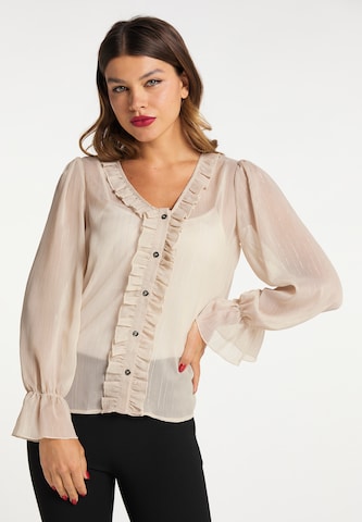 faina Blouse in Beige: front