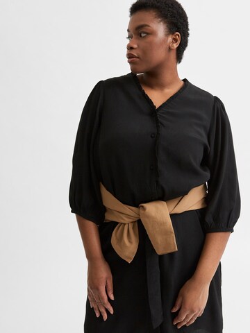 Selected Femme Curve Shirt Dress 'Mira' in Black