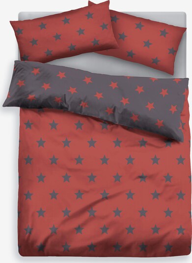 MY HOME Bettbezug in grau / rot, Produktansicht