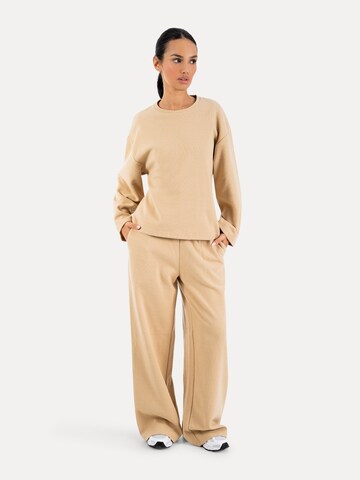 Smilodox Loosefit Broek in Beige: voorkant