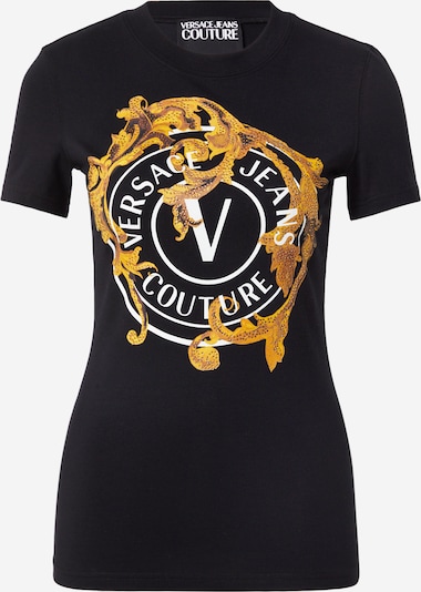 Marškinėliai iš Versace Jeans Couture, spalva – aukso geltonumo spalva / juoda / balta, Prekių apžvalga