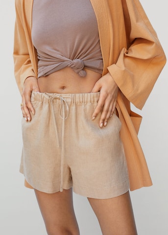 MANGO Regular Broek in Beige