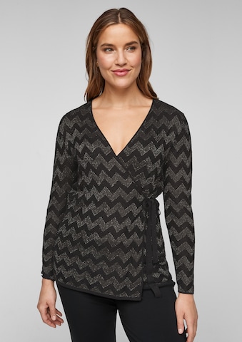 TRIANGLE Knit Cardigan in Black: front