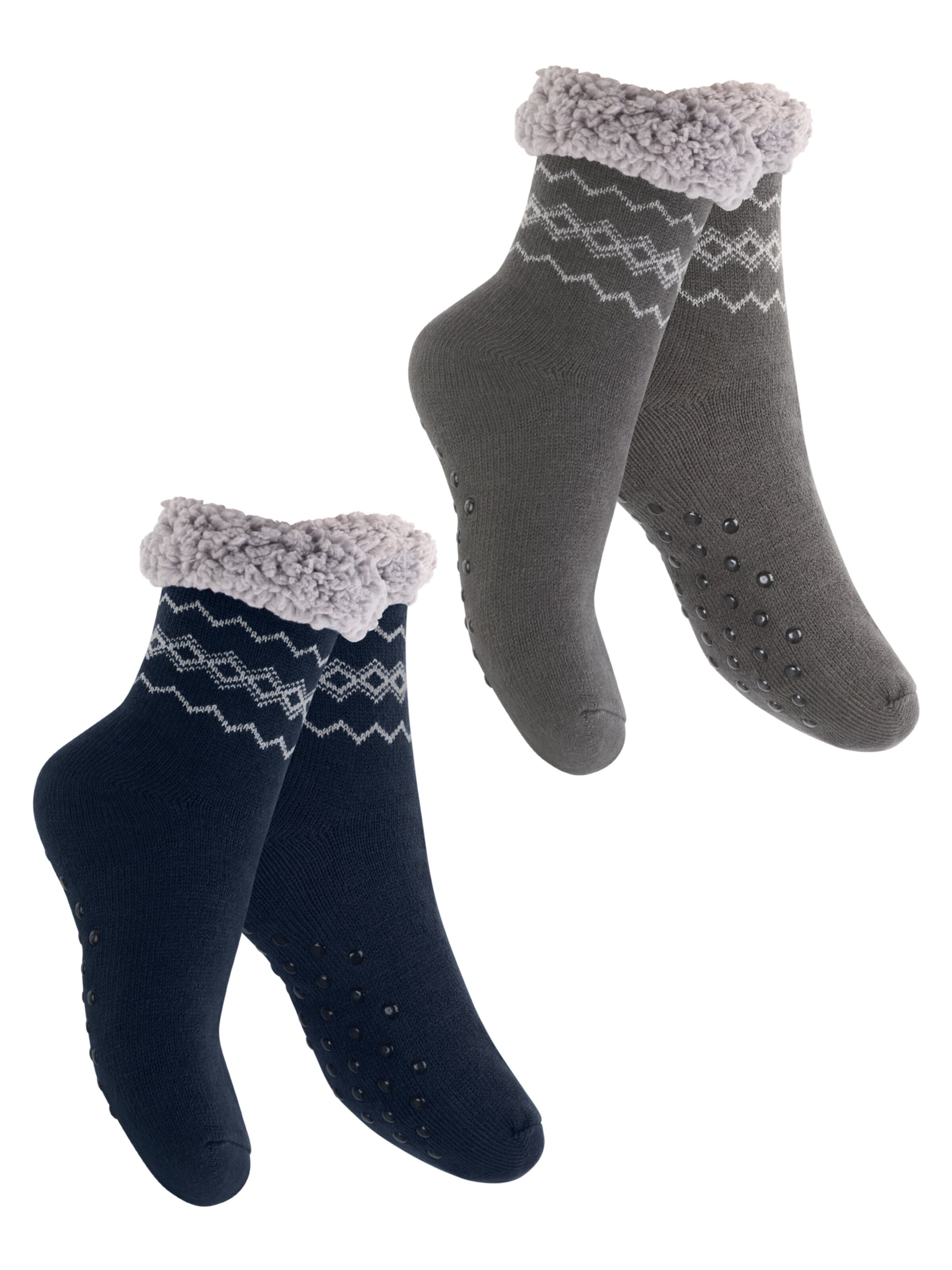 footstar Socken 'Haussocken'‌‌‌‌‌‌‌‌‌ in Grau: Vorderseite