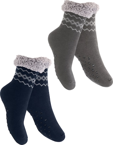 footstar Socken 'Haussocken' in Grau: Vorderseite
