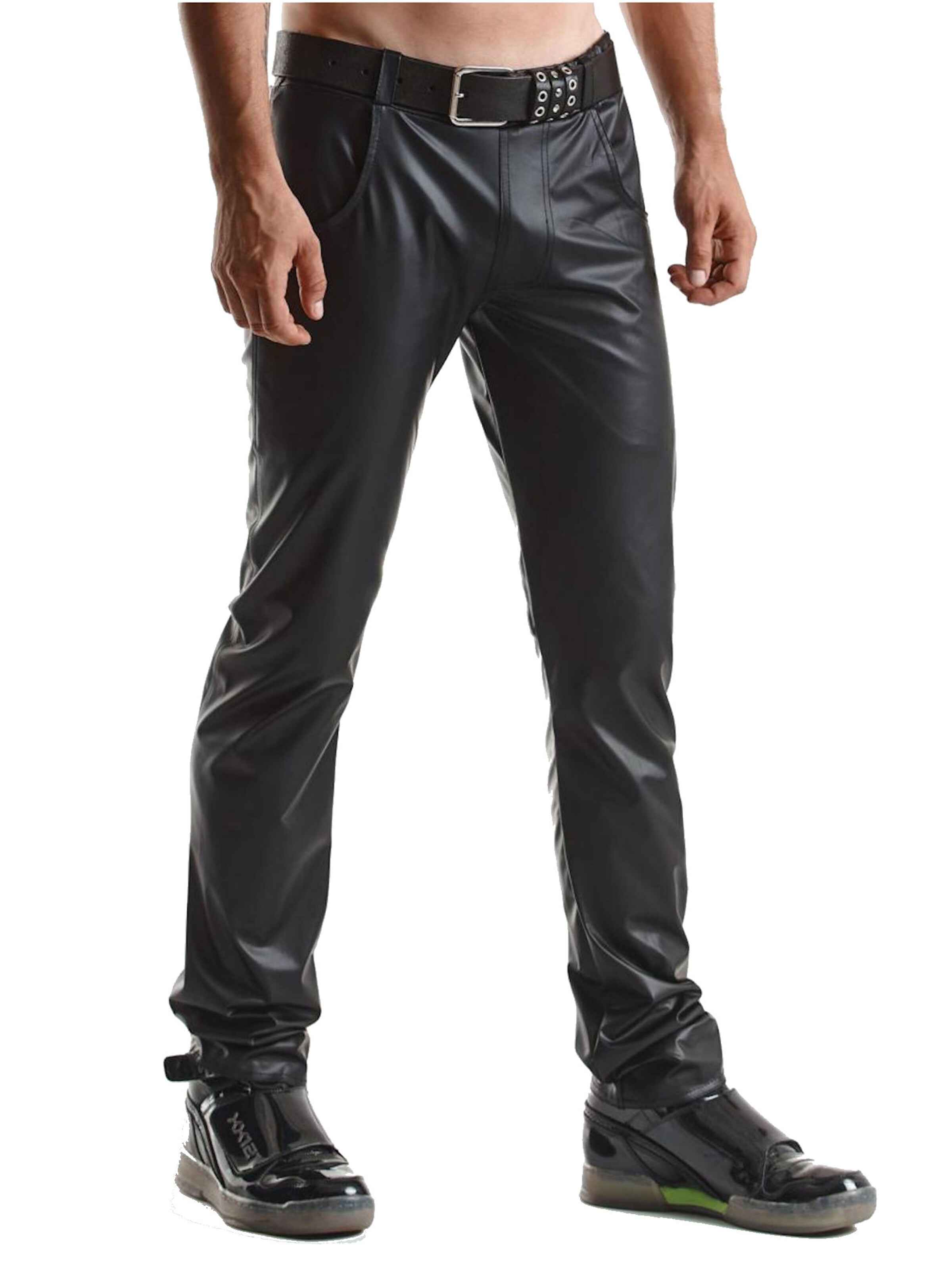 Regnes Fetish Planet Slim fit Pants 'Vittorio' in Black: front