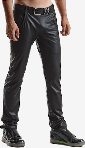 Regnes Fetish Planet Slimfit Hose 'Vittorio' in Schwarz: Vorderseite