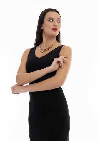 Top in maglia di faina in nero: frontale