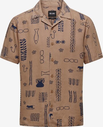 Only & Sons Regular fit Overhemd 'ALVIN' in Beige: voorkant