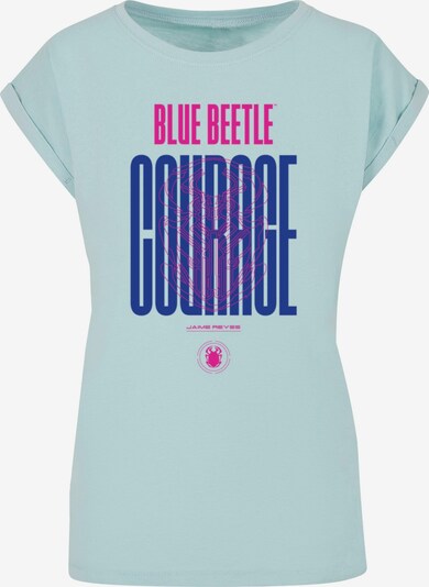 ABSOLUTE CULT T-shirt 'Blue Beetle - Courage' en bleu / aqua / rose, Vue avec produit