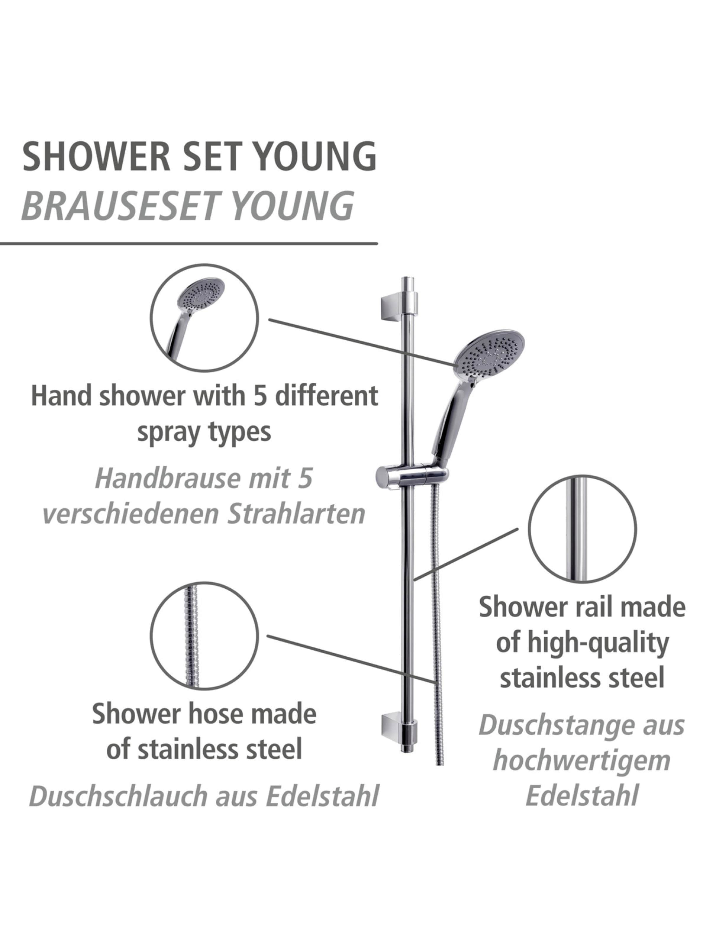 Wenko Shower Accessories 'Young' in Silver