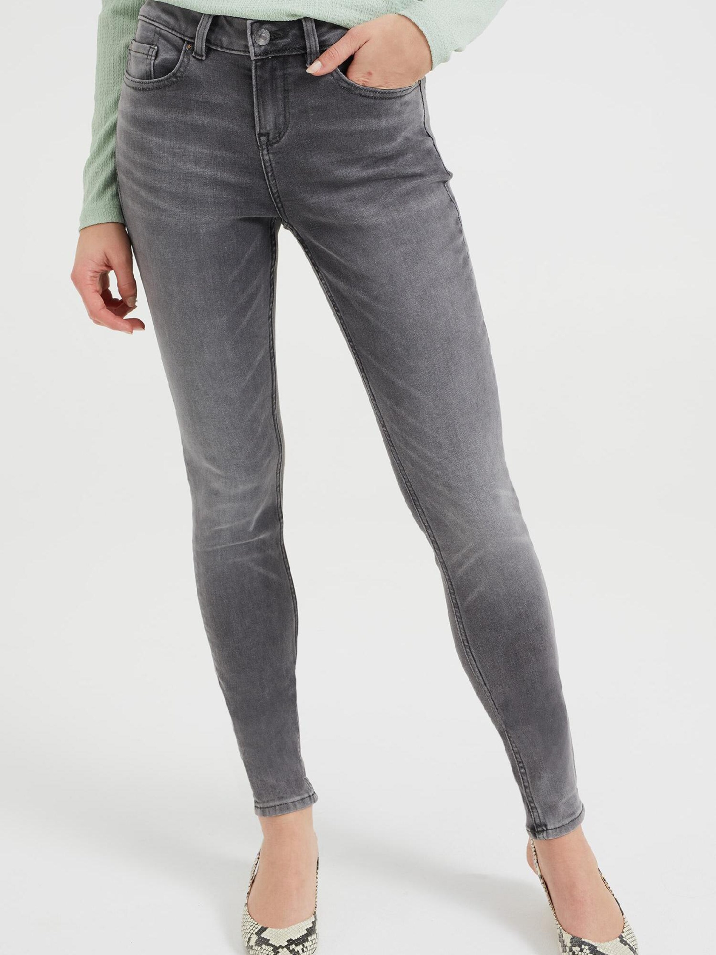 Frauen Jeans WE Fashion Jeans in Grau - KI72818
