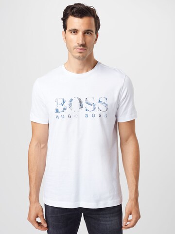 BOSS Тениска в бяло: отпред