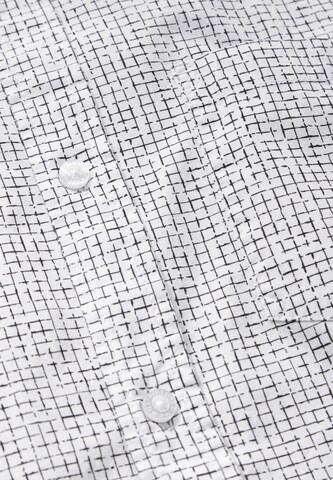 Street One MEN Regular Fit Kariertes Slim Fit Hemd in Weiß