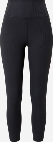 Girlfriend Collective Skinny Workout Pants in Black: front