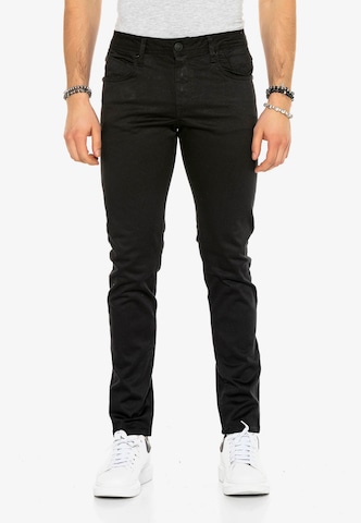 CIPO & BAXX Slimfit Jeans 'Dark Night' in Schwarz: predná strana