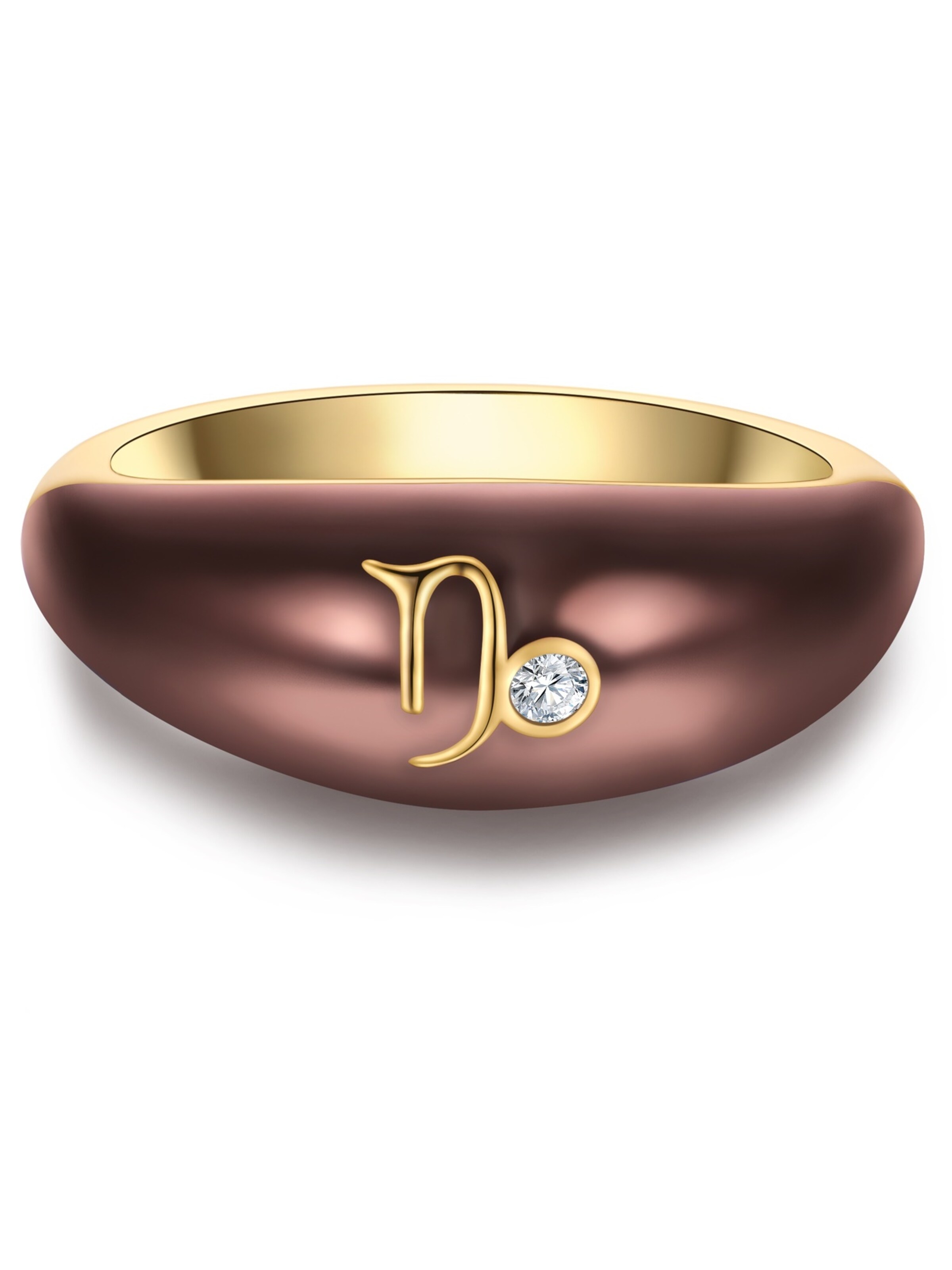 Glanzstücke München Ring in Braun: Vorderseite