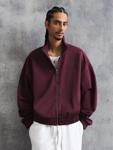 Bershka Bluza rozpinana w kolorze czerwony: przód