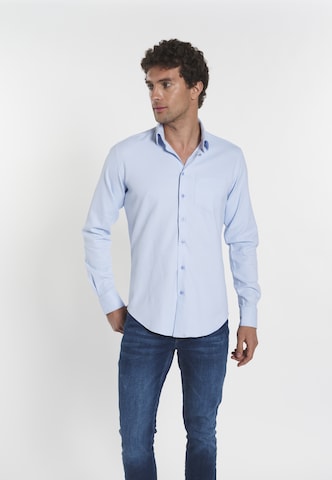 Coupe regular Chemise DENIM CULTURE en bleu : devant