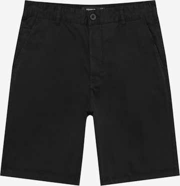 Pull&Bear Chino Pants in Black: front