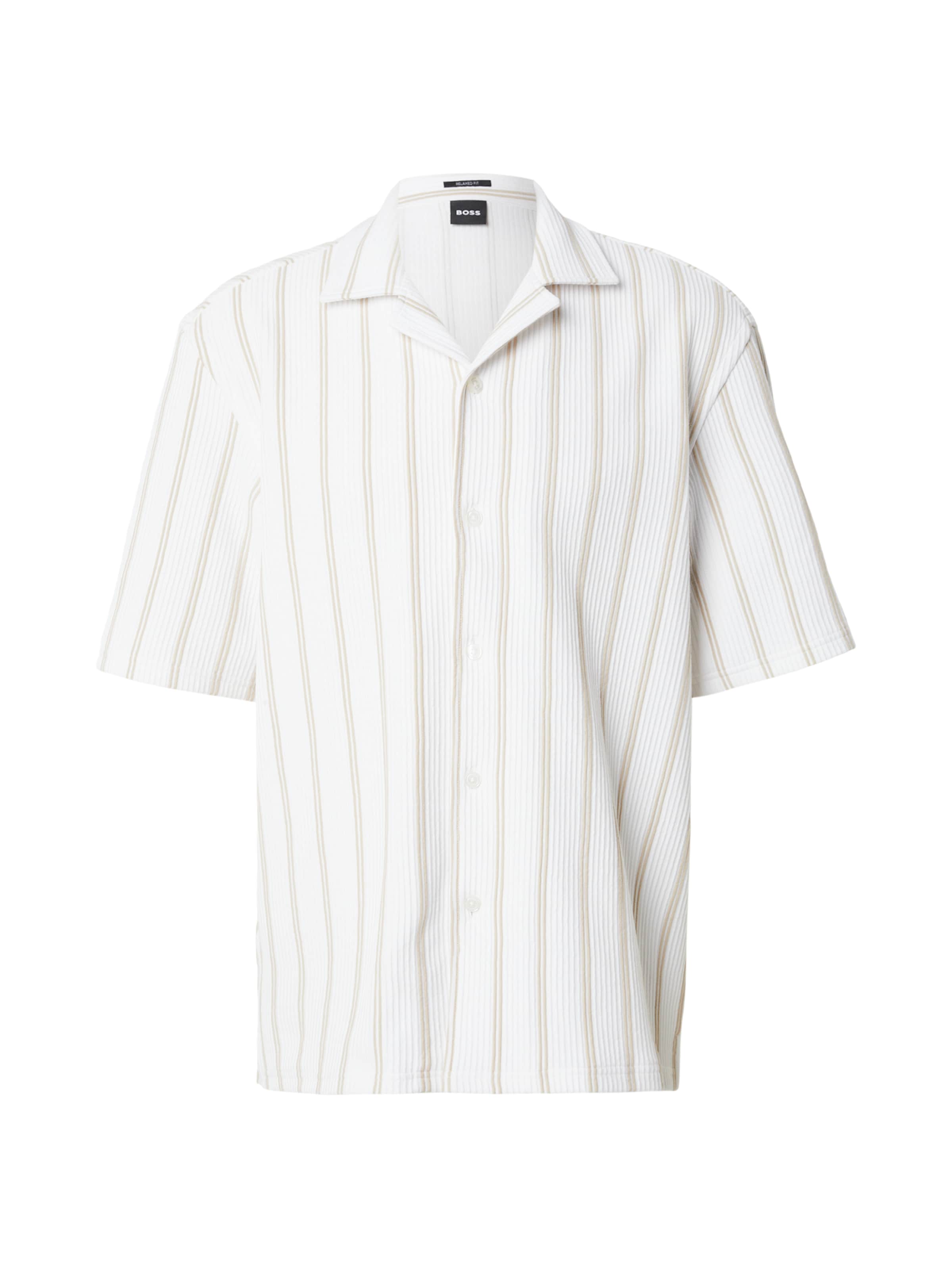 Camicia BOSS di colore camello / bianco, Visualizzazione prodotti