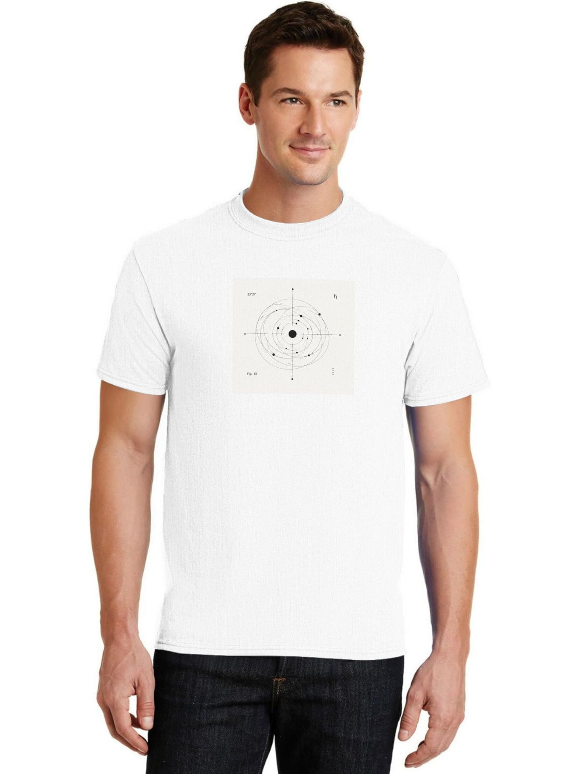 HUSKSWARE Shirt 'Herren T-Shirt mit abstraktem Grafikprint' in White: front