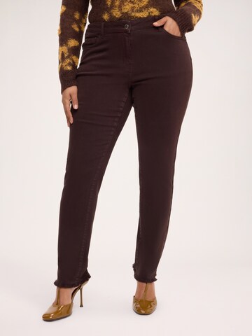 Fiorella Rubino Skinny Broek in Bruin