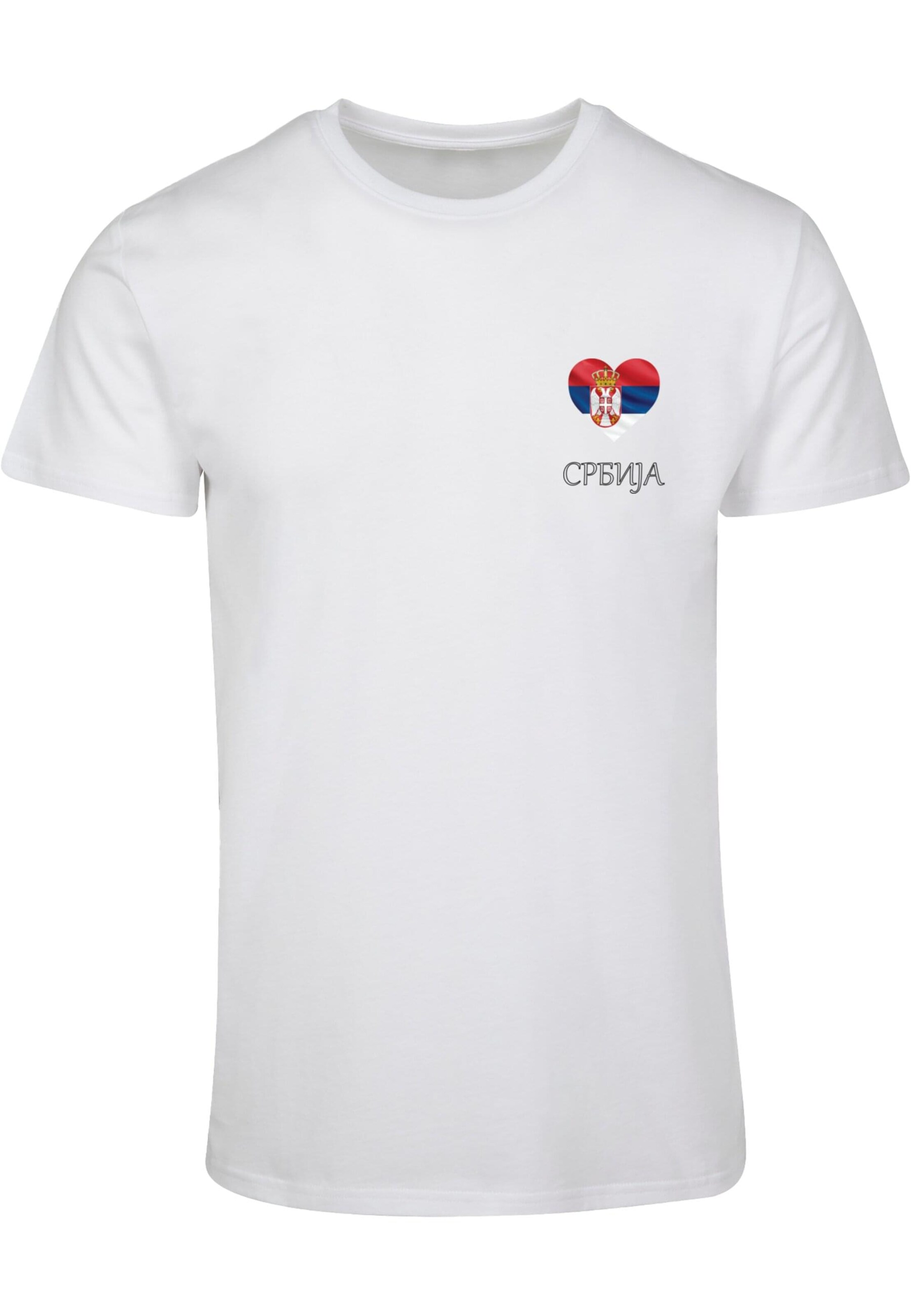 Merchcode Shirt 'Football - Serbia' in White: front