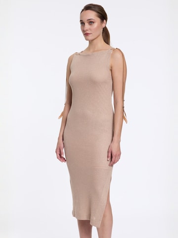 Ana Alcazar Strickkleid ' Danis ' in Beige: Vorderseite
