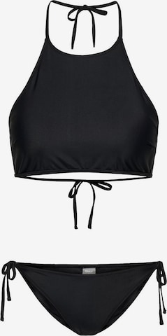 ONLY High neck Bikini in Black: front