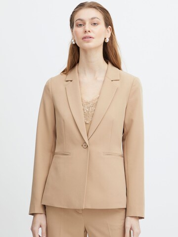 ICHI - Slimfit Blazer 'Lexi' en beige: frente