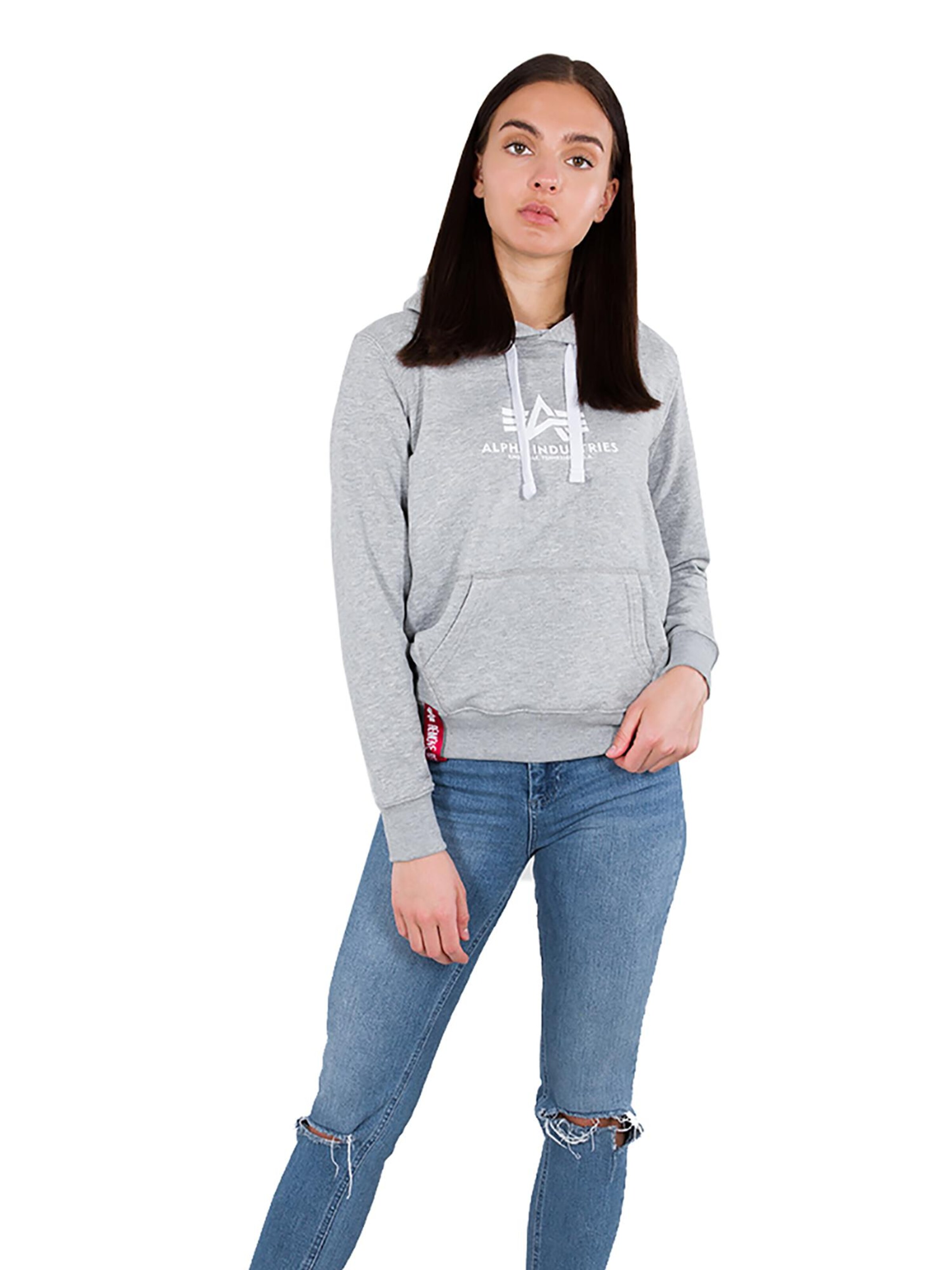ALPHA INDUSTRIES Sweatshirt 'Wmn' in Grey