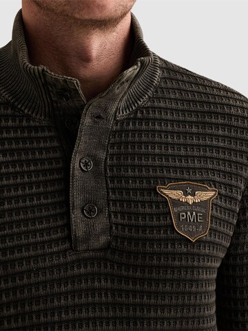 PME Legend Pullover 'Pullover with high collar and stone wash' i grå