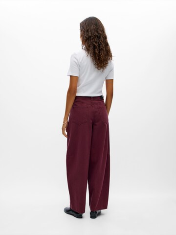 OBJECT Barrel Jeans 'OBJMOJI ELSA' in Red
