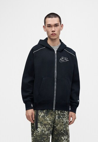Nike Sportswear - Casaco em moletão 'AIR' em preto: frente