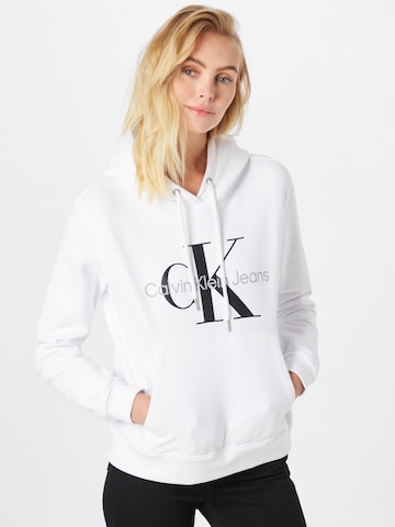 Sweat-shirt Calvin Klein Jeans en blanc : devant