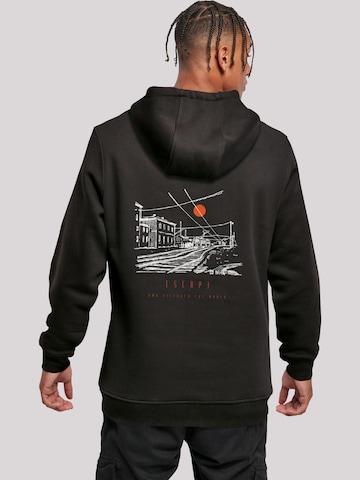 Sweat-shirt 'Escape Discover the World Town Train Station' F4NT4STIC en noir : devant