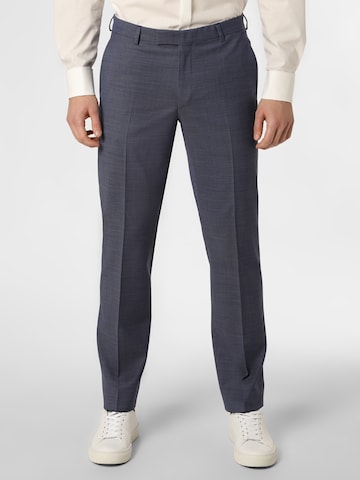 JOOP! Regular Pleat-Front Pants in Blue: front