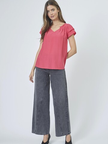 Chemisier 'Sunrise' co'couture en rouge