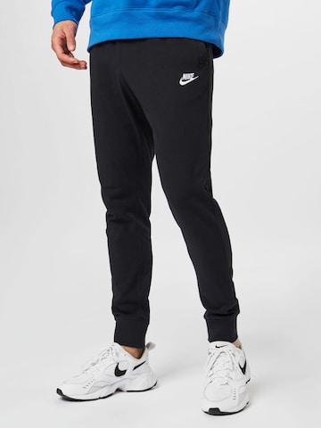 Nike Sportswear Tapered Pants in Black: front