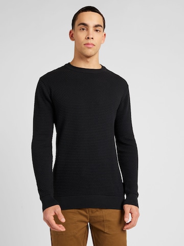 KnowledgeCotton Apparel Sweater 'Vagn' in Black: front